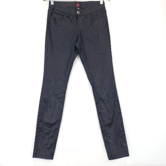 Bebe 2b Skinny Jeans Shimmery Sparkly Pants Stretch Women 26 Black Grunge Edgy - Picture 1 of 13
